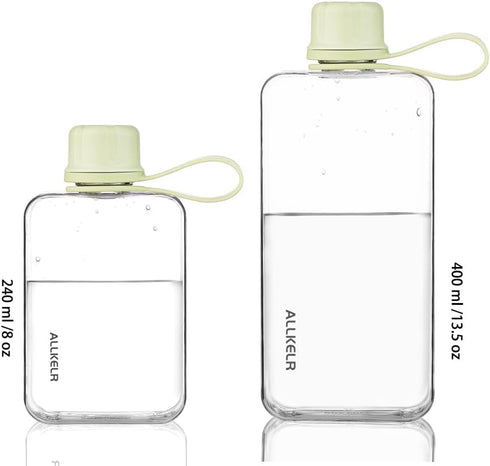 Portable Flat Water Bottle,BPA Free Reusable Tritan Plastic Travel Water Bottle Cup,Lightweight Leakproof Slim Water Bottles Fits Purse,Backpackin...
